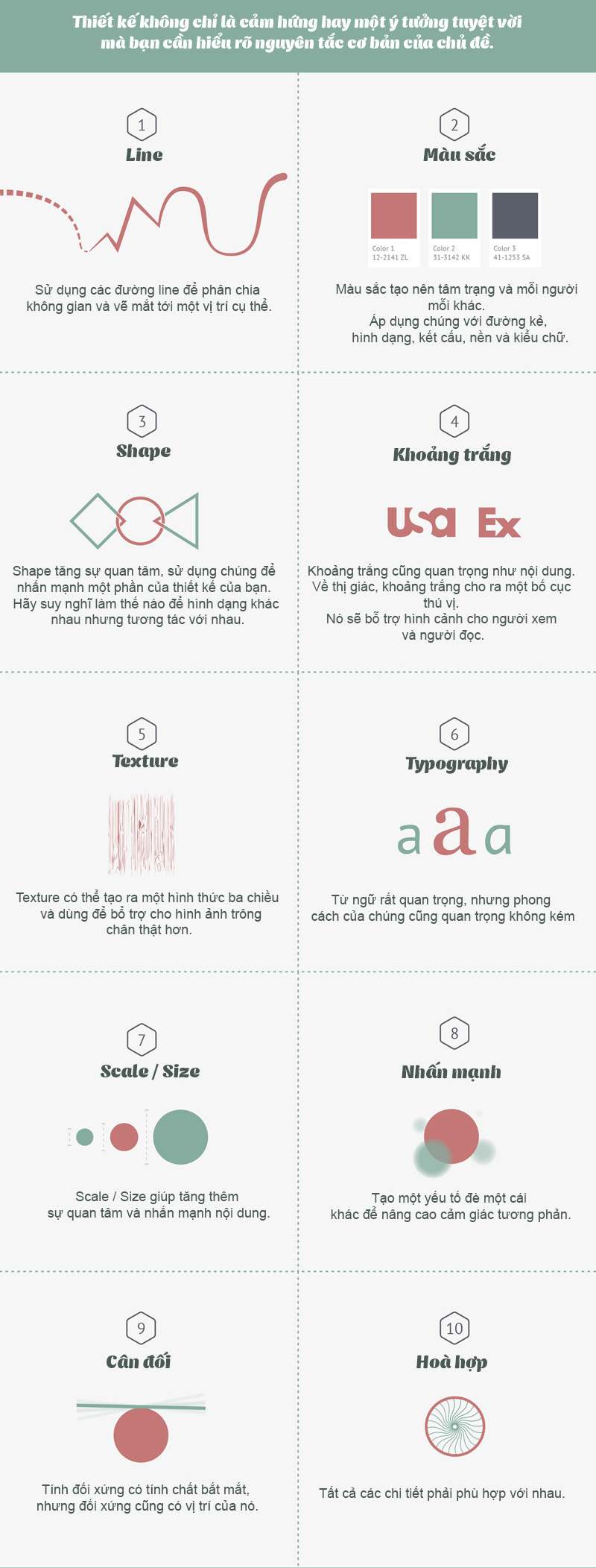 10 yếu tố mà các designer cần biết để có thiết kế đẹp