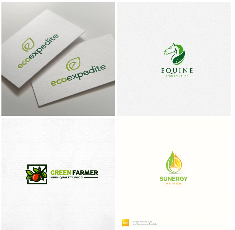 20+ ý tưởng thiết kế logo màu xanh lá cây